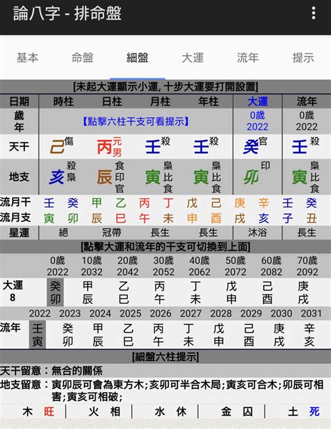 年運表|【四柱推命】命式表自動計算（命式の見方）【無料占。